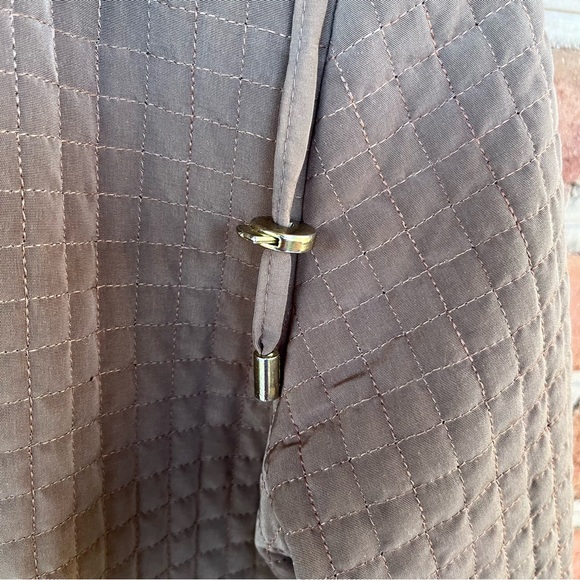 Worthington, black and tan quilted car coat zip up with hood size: small - Picture 9 of 14